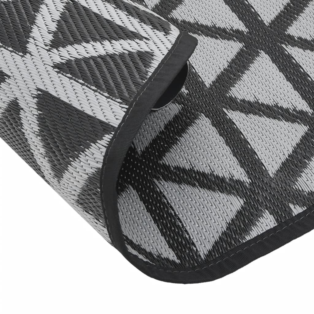 Fekete polipropilén kültéri szőnyeg ø160 cm