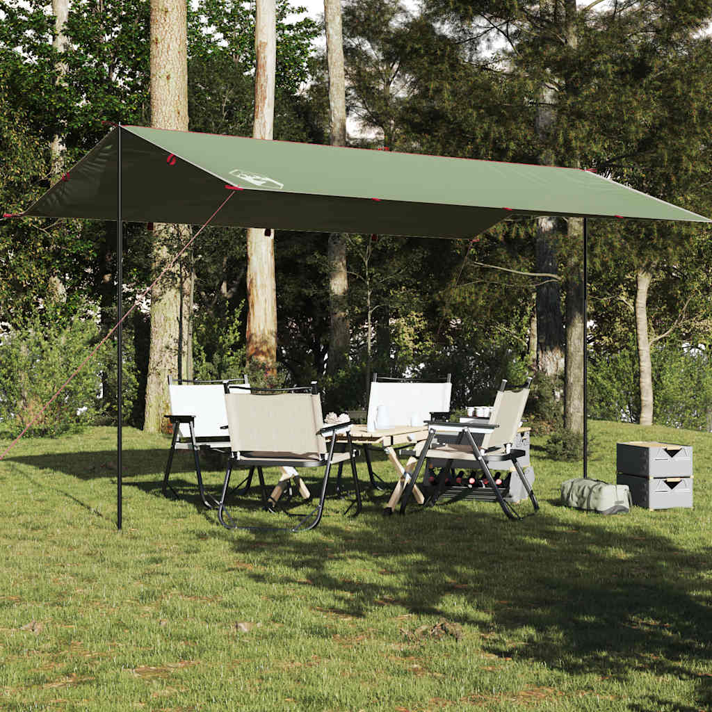 Zöld vízálló kempingponyva 500 x 294 cm