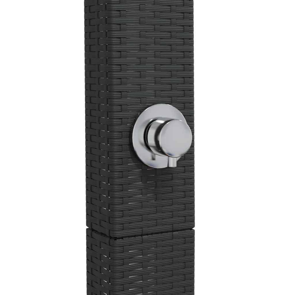 Fekete polyrattan és akácfa kültéri zuhanyzó 50 x 55 x 224 cm Fekete polyrattan és akácfa kültéri zuhanyzó 50 x 55 x 224 cm