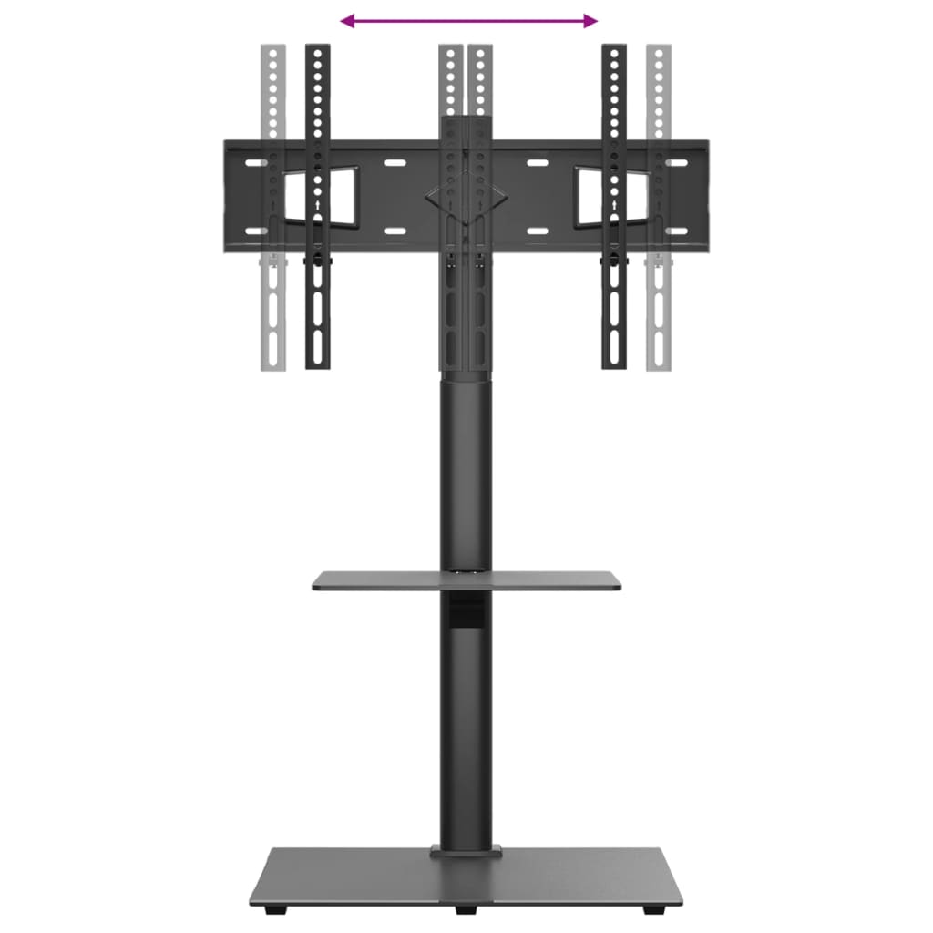 2-szintes fekete sarok tv-állvány 32-65 hüvelyk