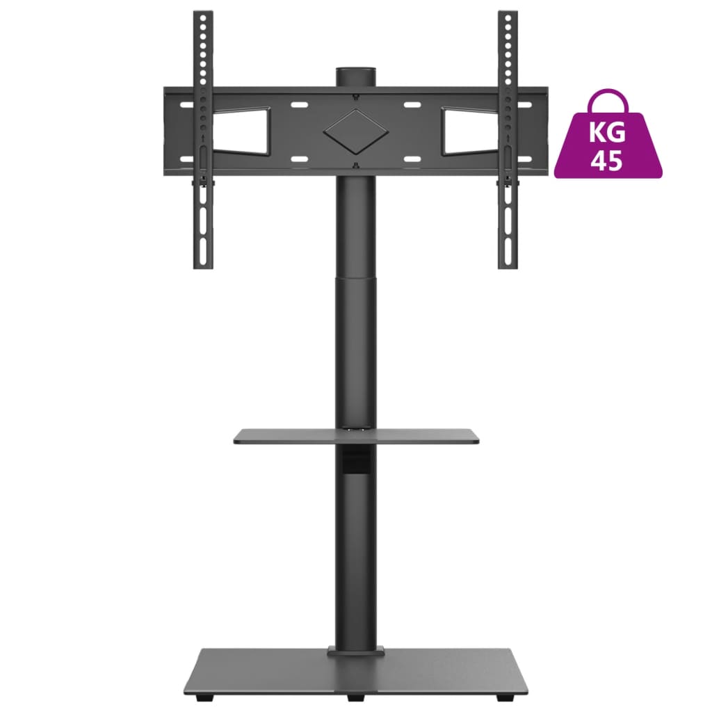 2-szintes fekete sarok tv-állvány 32-65 hüvelyk