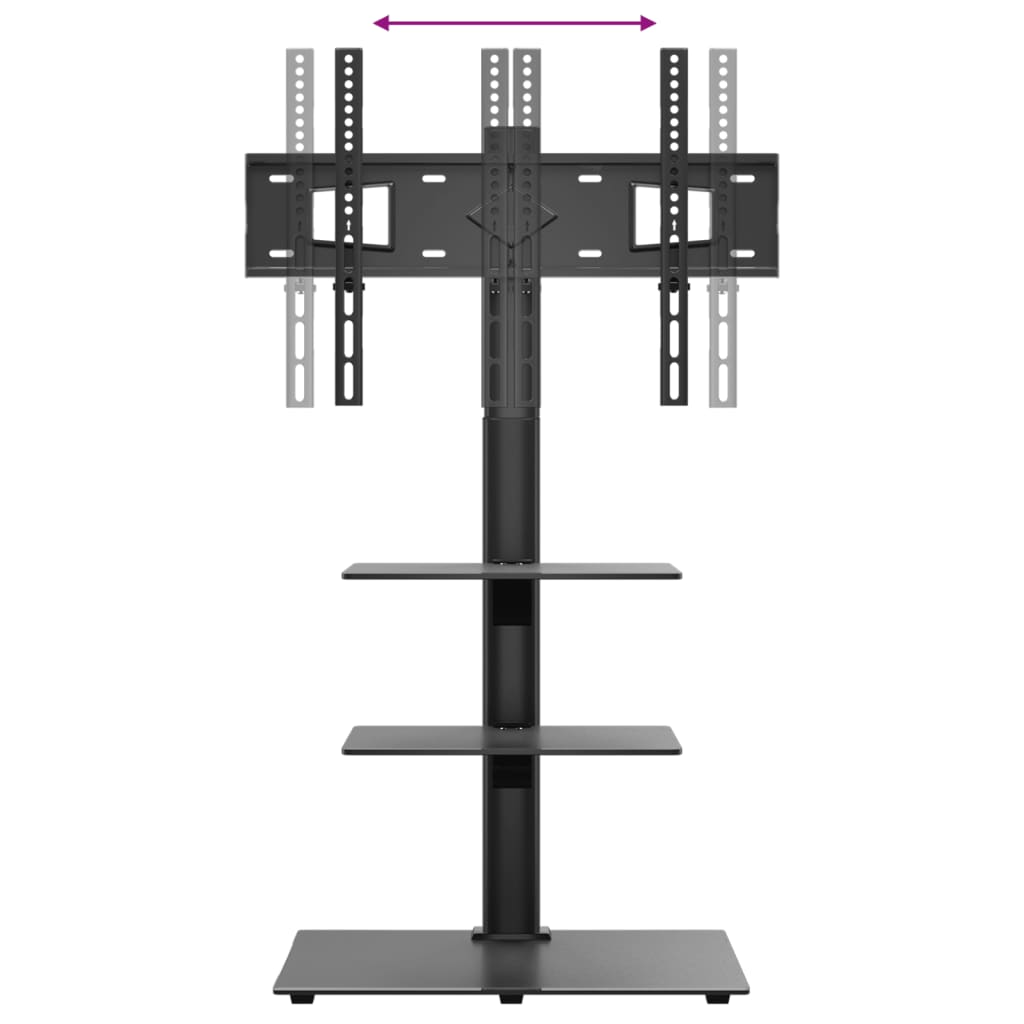 3-szintes fekete sarok tv-állvány 32-65 hüvelyk