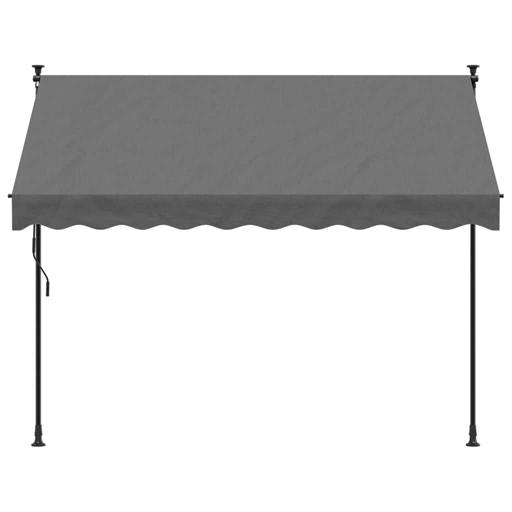 Antracit szövet és acél feltekerhető napellenző 250 x 150 cm