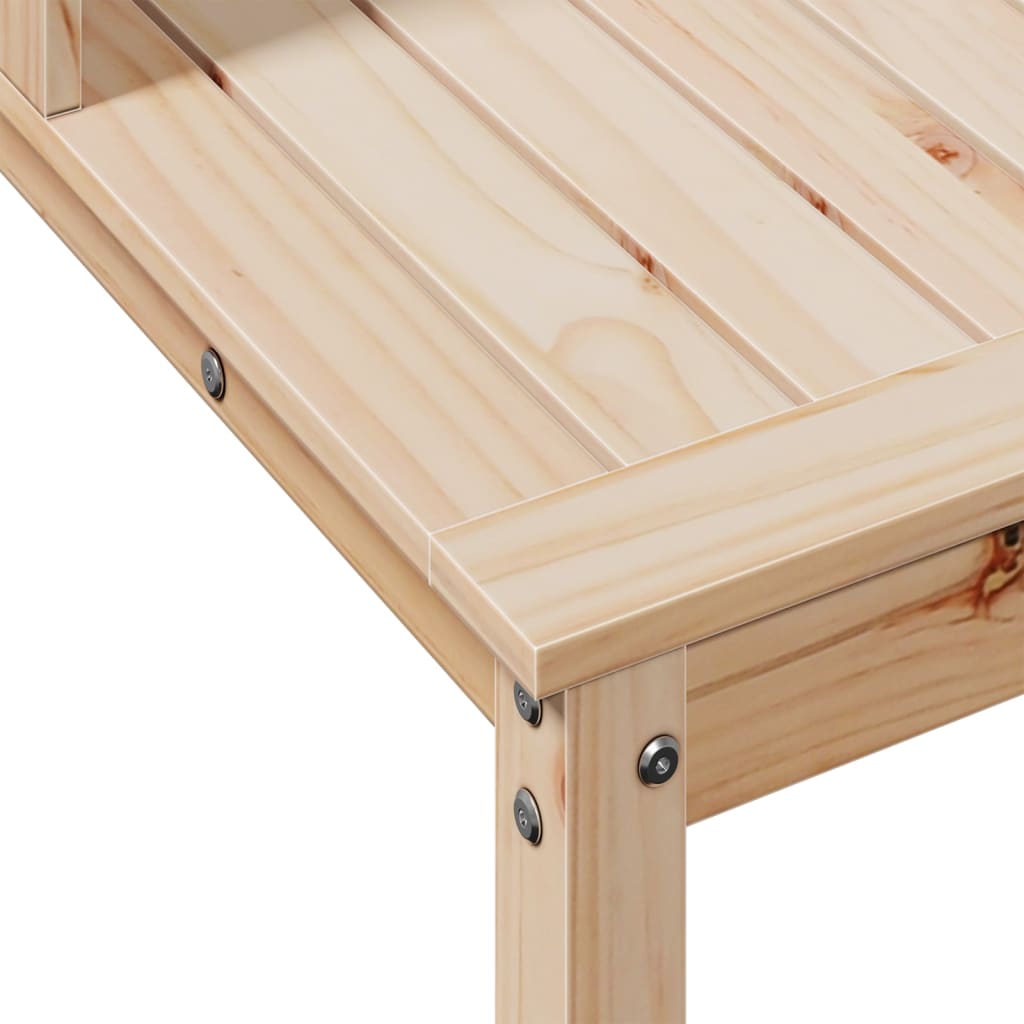 Tömör fenyőfa ültetőasztal polccal 108 x 50 x 109,5 cm