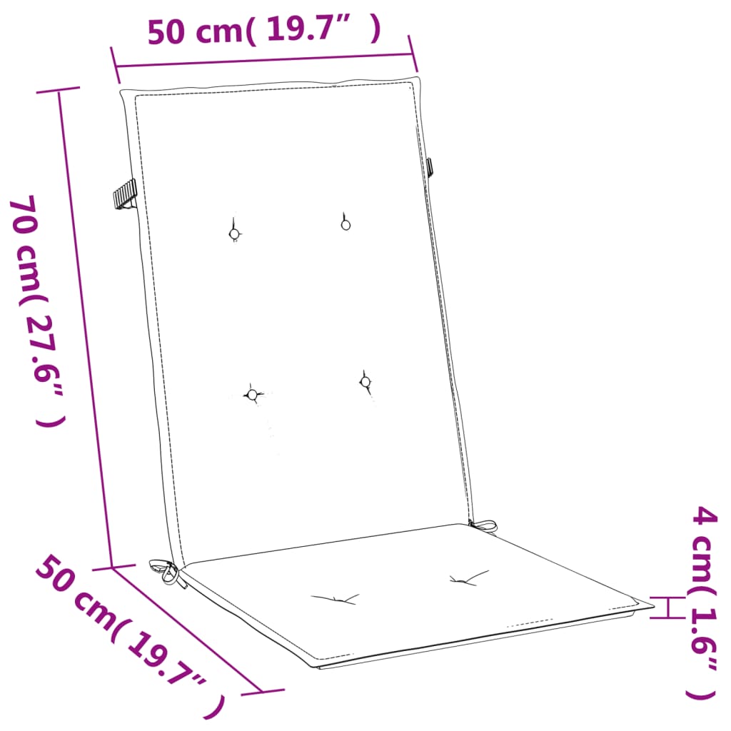 2 db melange kék szövet magas háttámlájú székpárna 120x50x4 cm