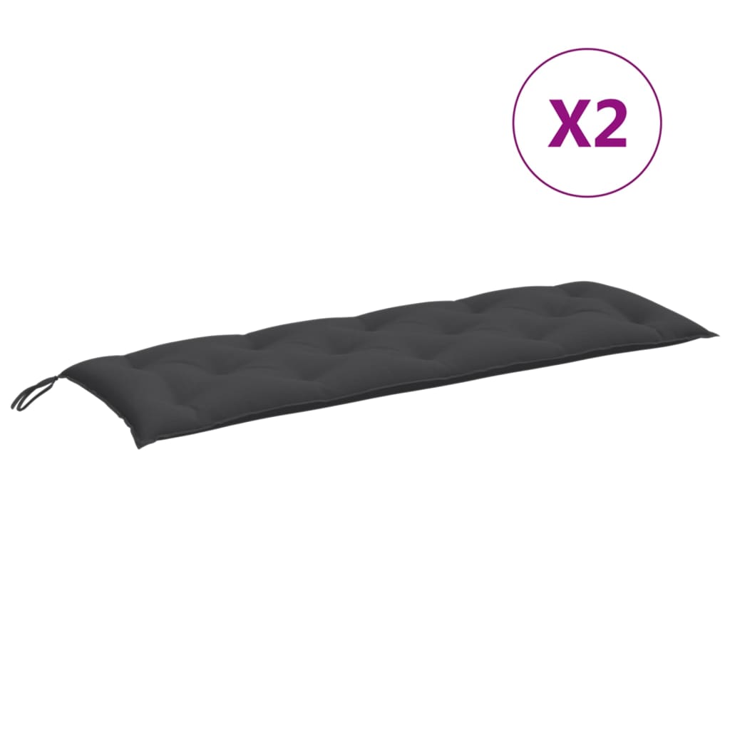2 db melange antracitszürke szövet kerti padpárna 150x50x7 cm 2 db melange antracitszürke szövet kerti padpárna 150x50x7 cm