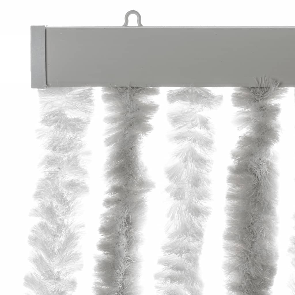 Világosszürke és fehér zsenília rovarfüggöny 100x220 cm