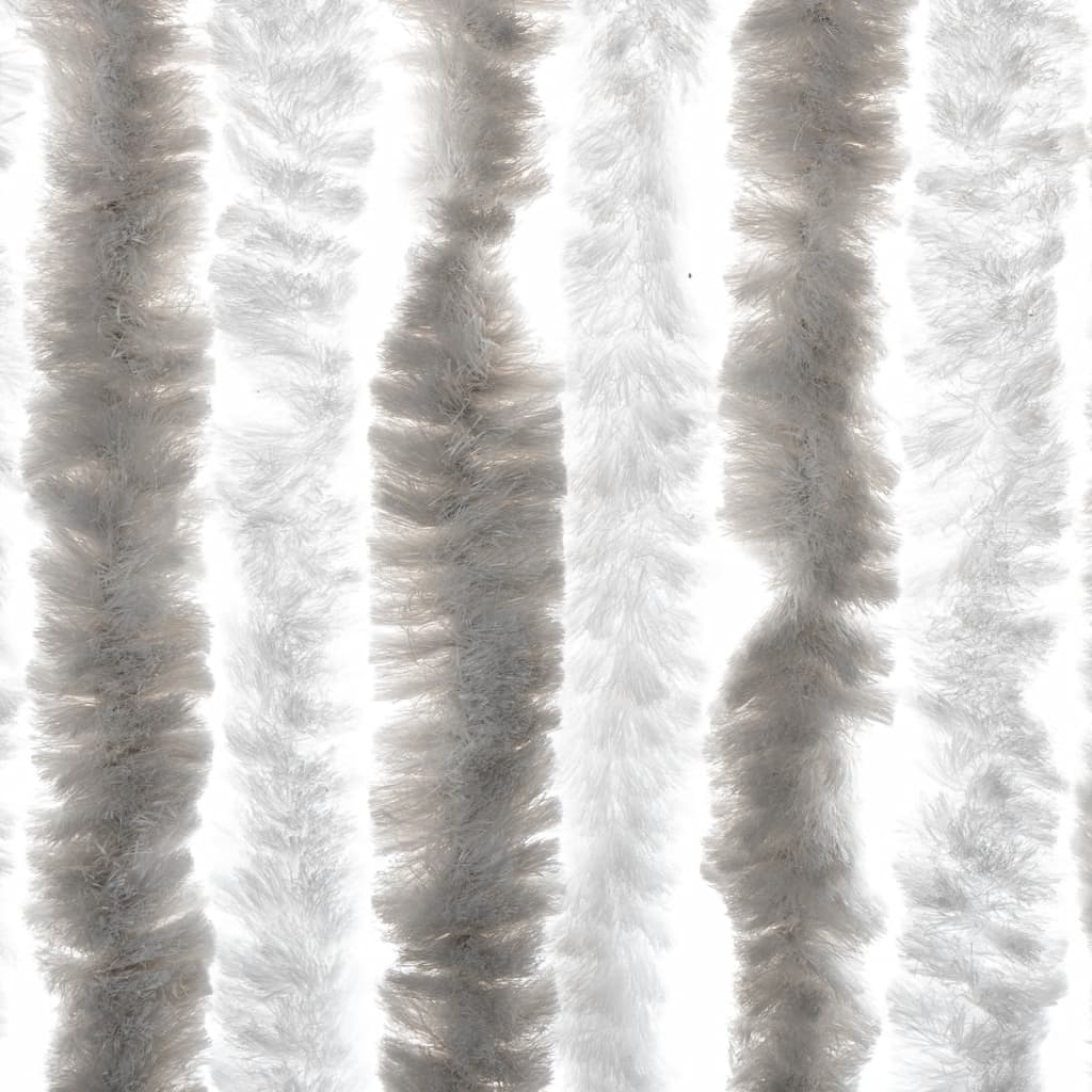 Világosszürke és fehér zsenília rovarfüggöny 100x220 cm