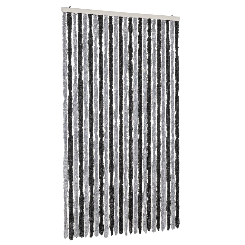 Szürke és fekete zsenília rovarfüggöny 100x220 cm