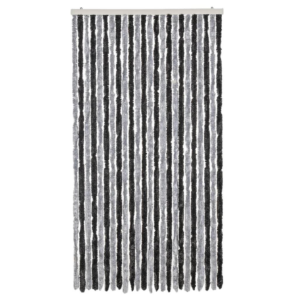 Szürke és fekete zsenília rovarfüggöny 100x220 cm