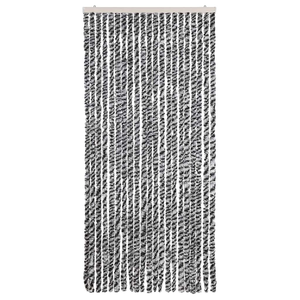 Szürke és fekete és fehér zsenília rovarfüggöny 90x200 cm