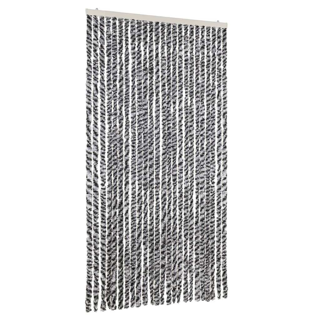Szürke és fekete és fehér zsenília rovarfüggöny 100x220 cm