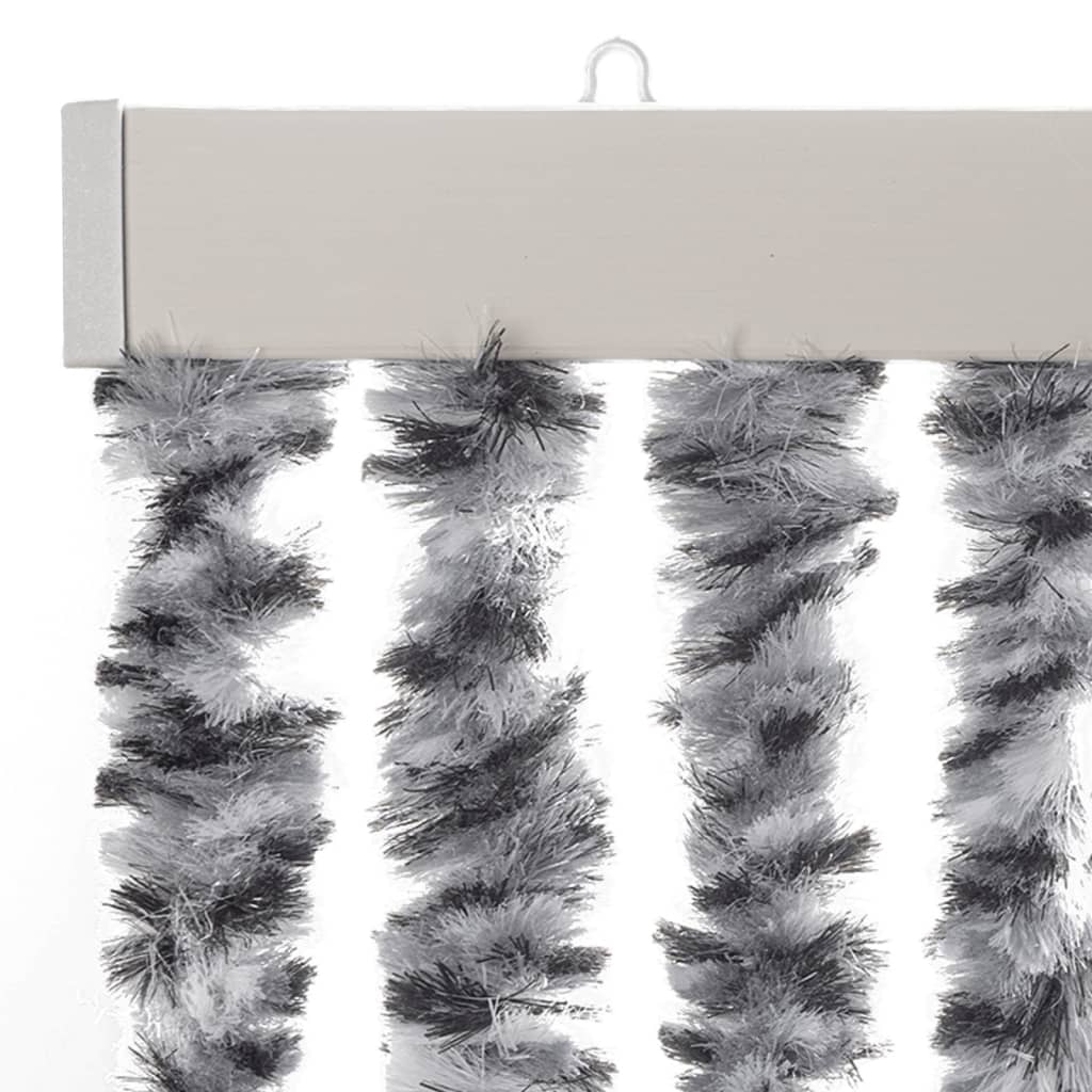 Szürke és fekete és fehér zsenília rovarfüggöny 100x220 cm
