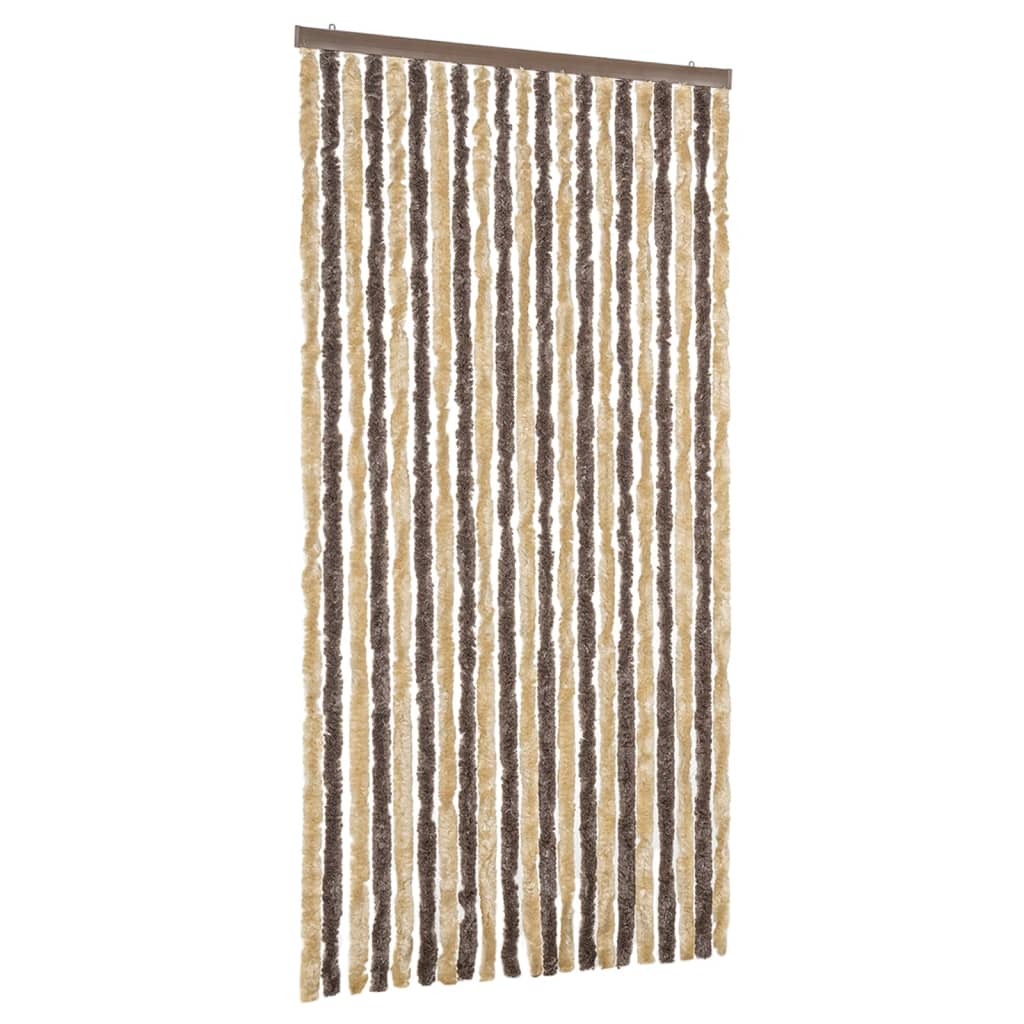 Sötétbarna és bézs zsenília rovarfüggöny 90 x 220 cm