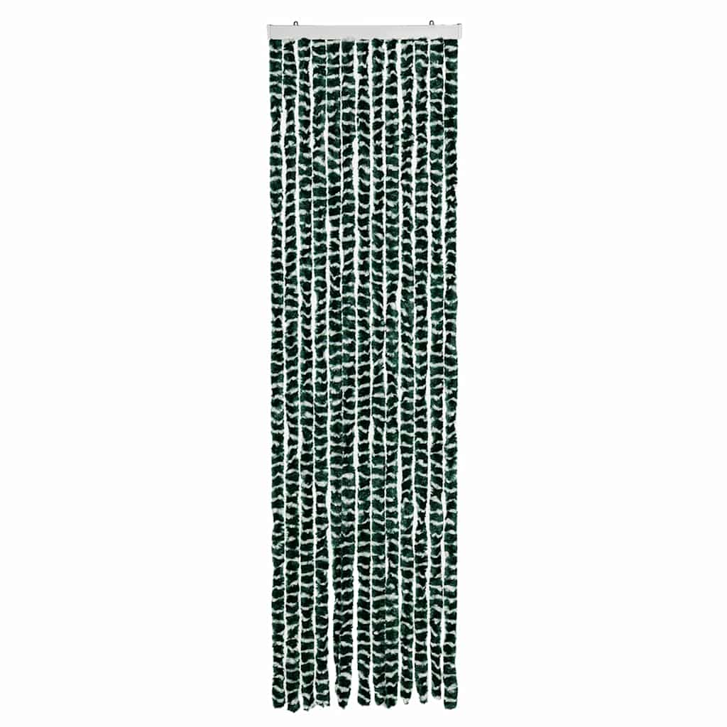 Zöld és fehér zsenília rovarfüggöny 56 x 200 cm