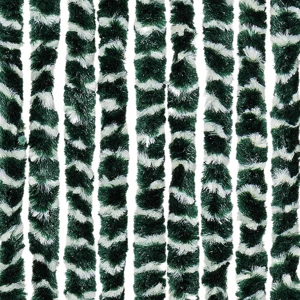 Zöld és fehér zsenília rovarfüggöny 100 x 200 cm