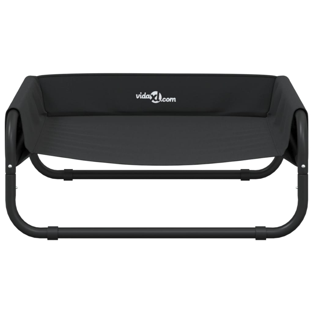 Antracitszürke oxford szövet és acél emelt kutyaágy