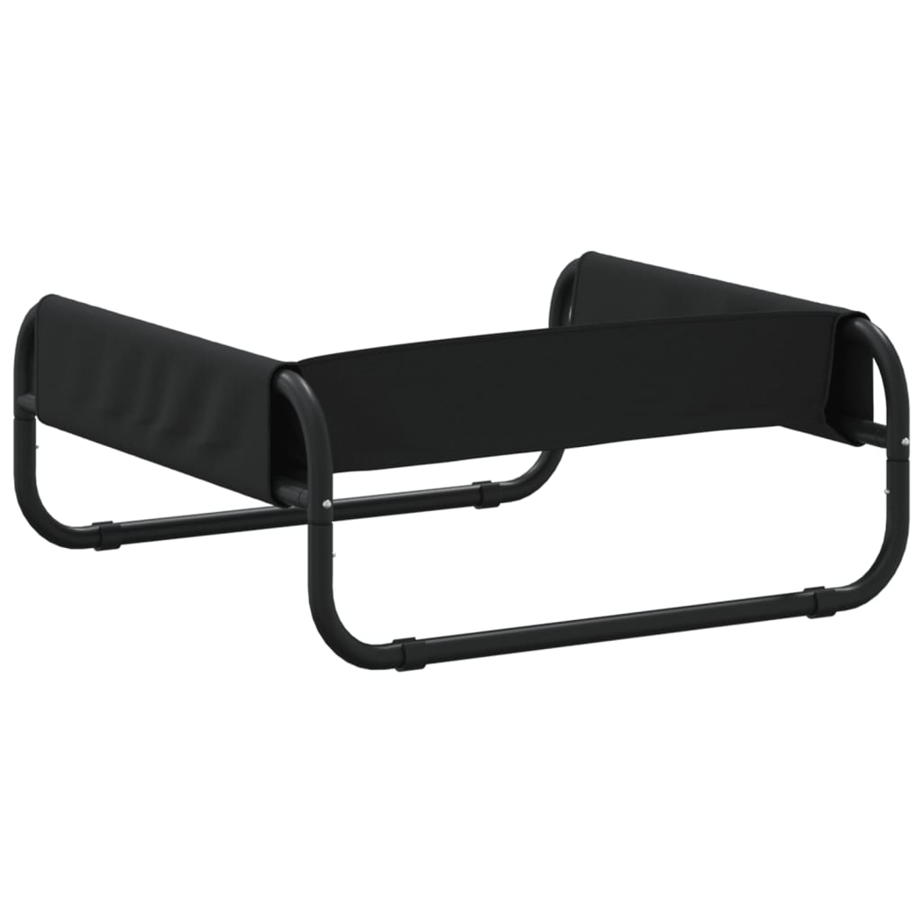 Antracitszürke oxford szövet és acél emelt kutyaágy