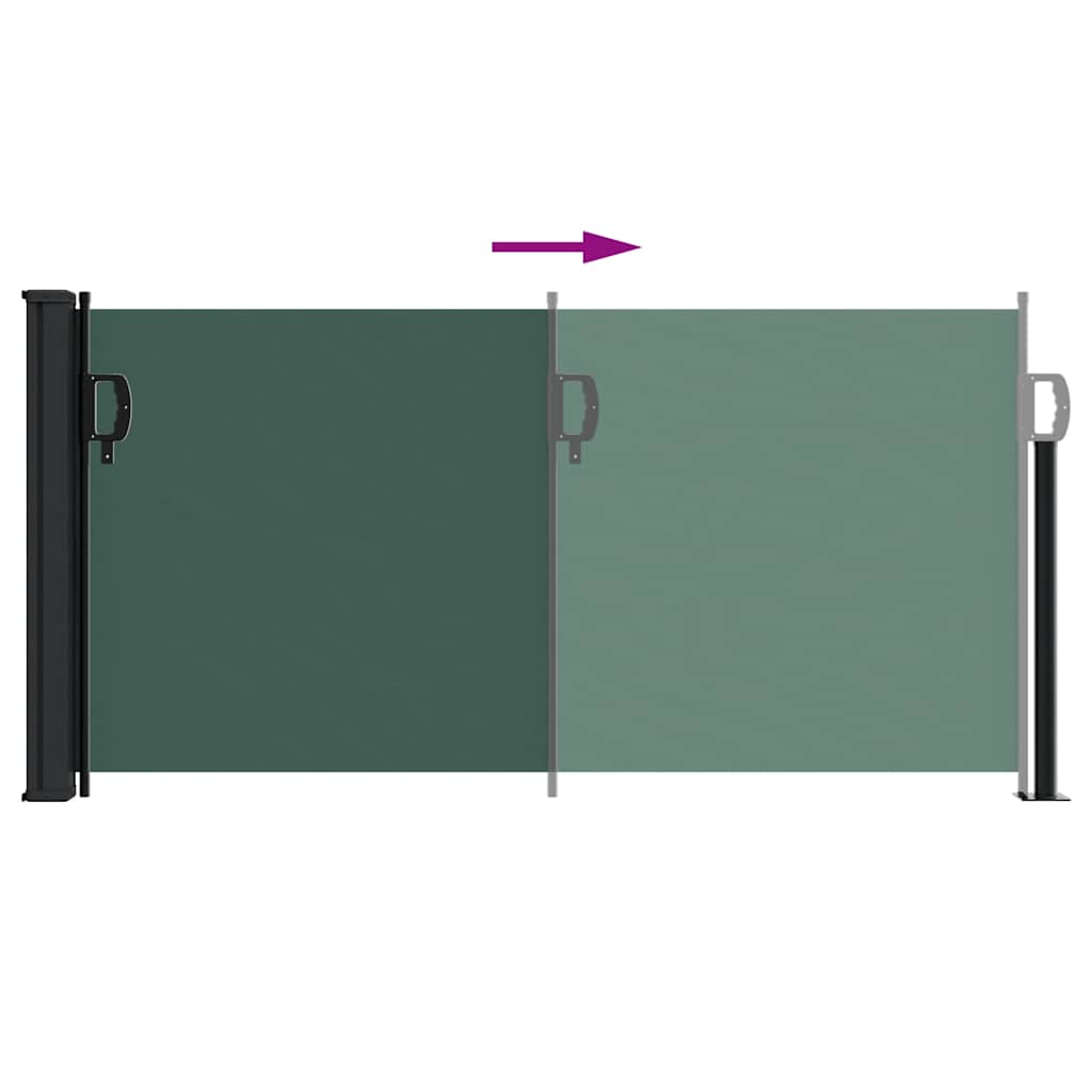 Sötétzöld behúzható oldalsó napellenző 100 x 300 cm