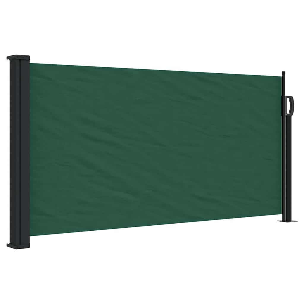 Sötétzöld behúzható oldalsó napellenző 100 x 500 cm