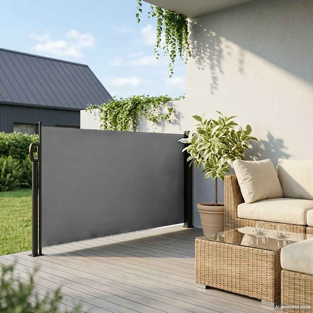 Antracitszürke behúzható oldalsó napellenző 100 x 500 cm