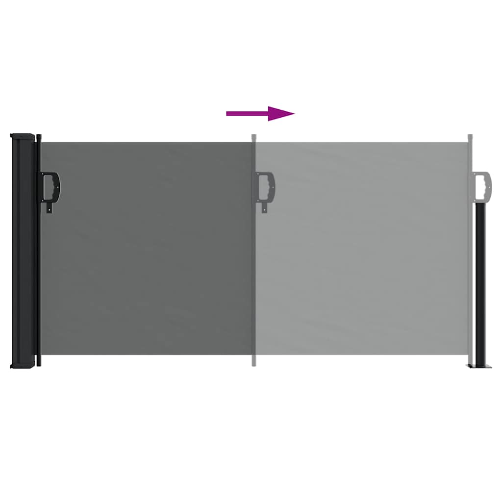 Antracitszürke behúzható oldalsó napellenző 100 x 500 cm
