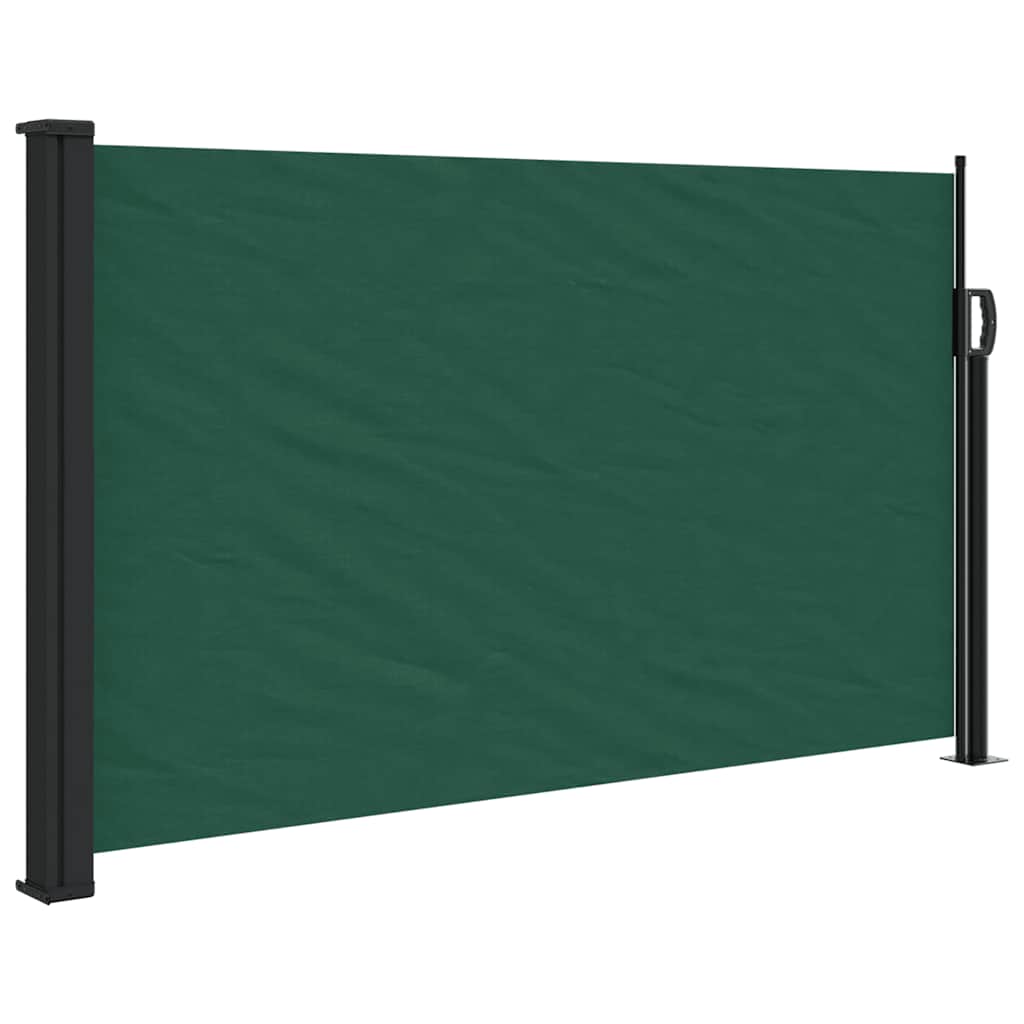 Sötétzöld behúzható oldalsó napellenző 120 x 500 cm