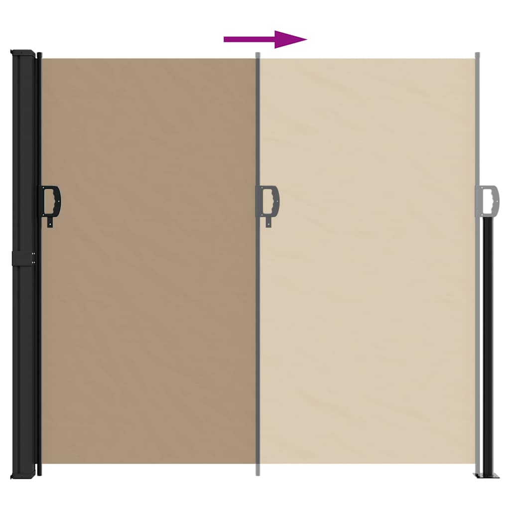 Tópszínű behúzható oldalsó napellenző 180 x 500 cm
