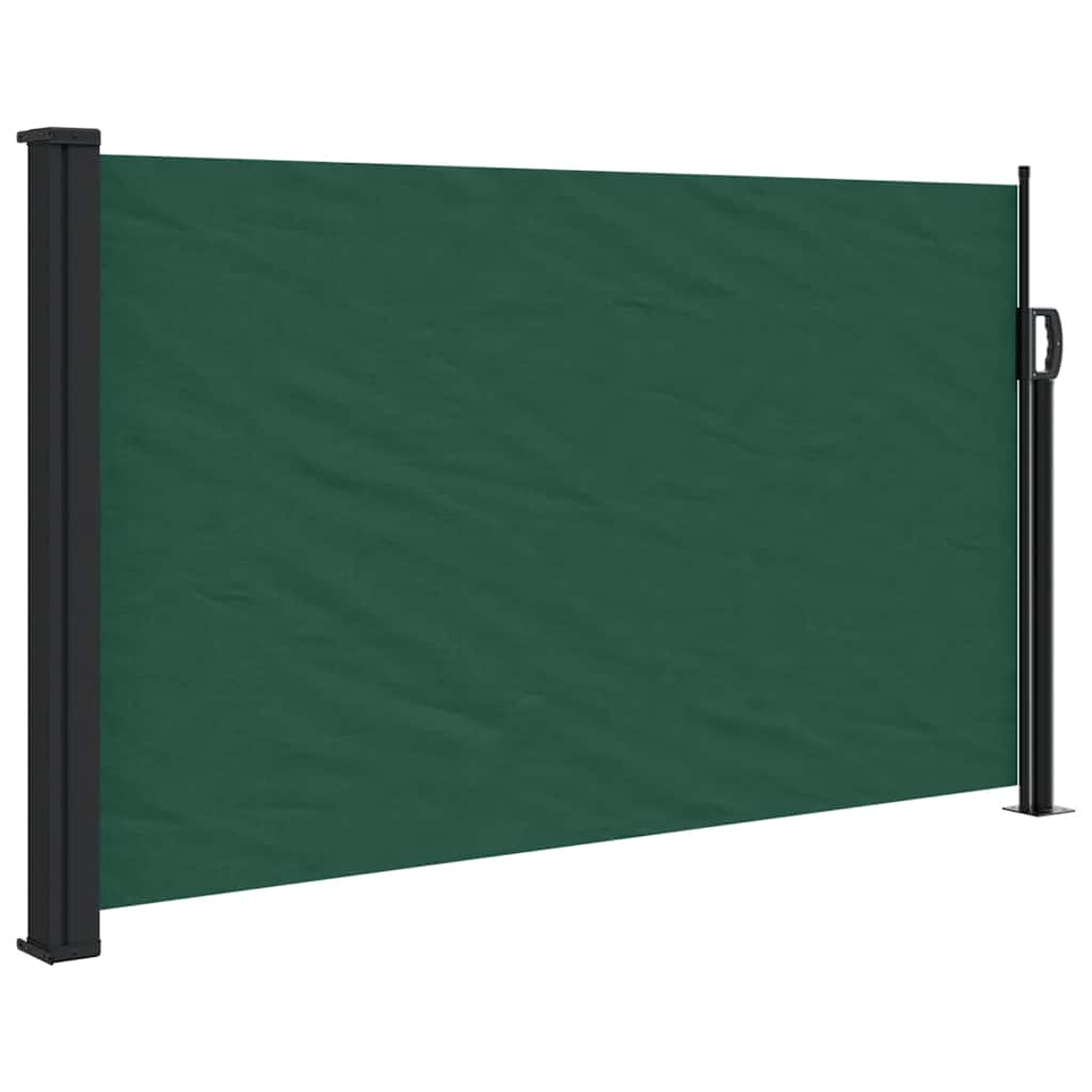 Sötétzöld behúzható oldalsó napellenző 120 x 600 cm