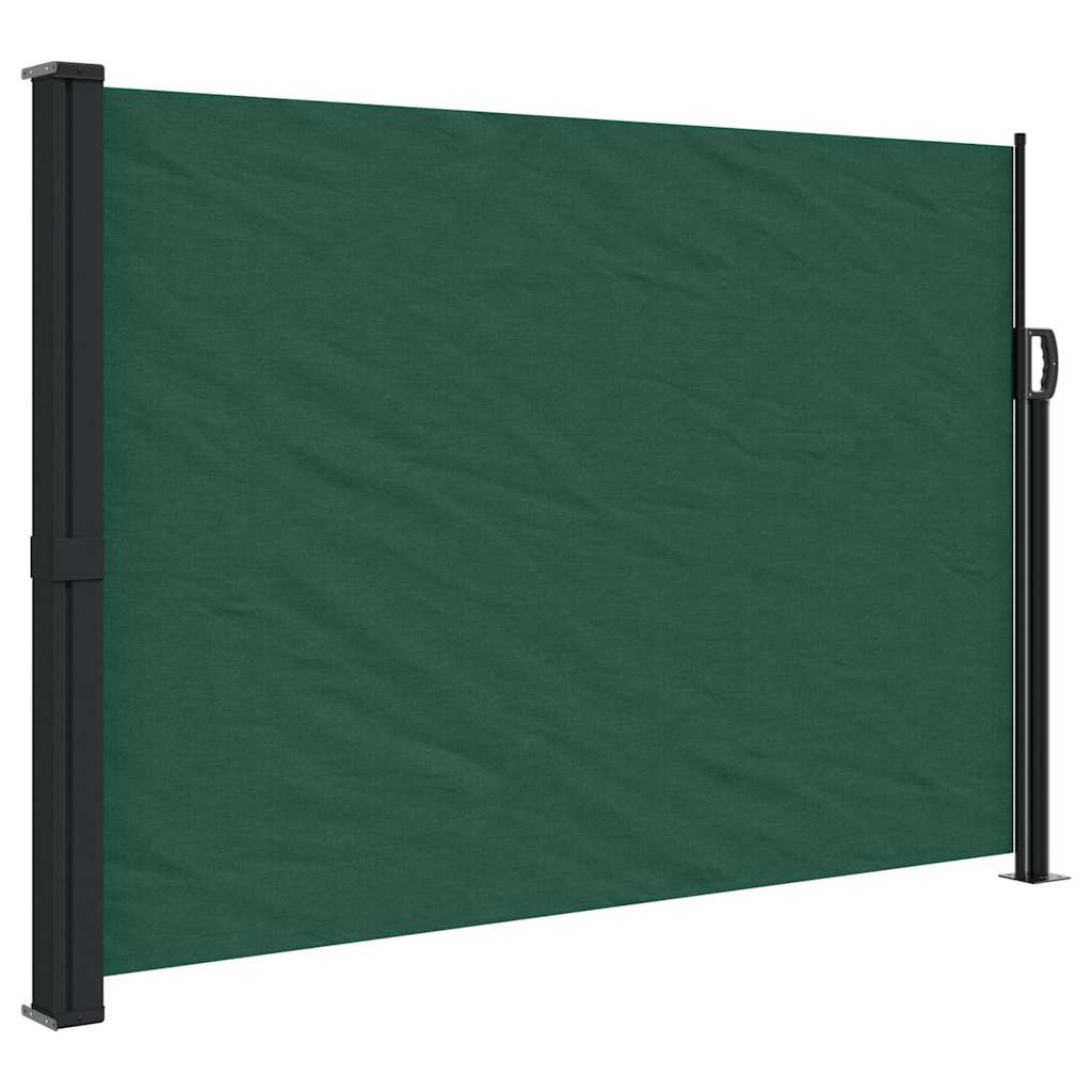 Sötétzöld behúzható oldalsó napellenző 140 x 600 cm