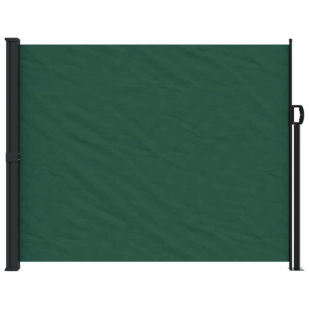 Sötétzöld behúzható oldalsó napellenző 160 x 600 cm