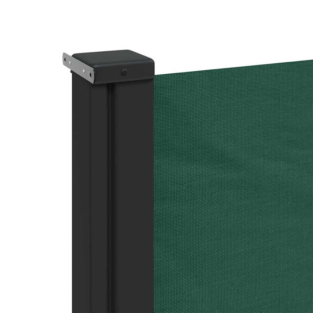 Sötétzöld behúzható oldalsó napellenző 160 x 600 cm