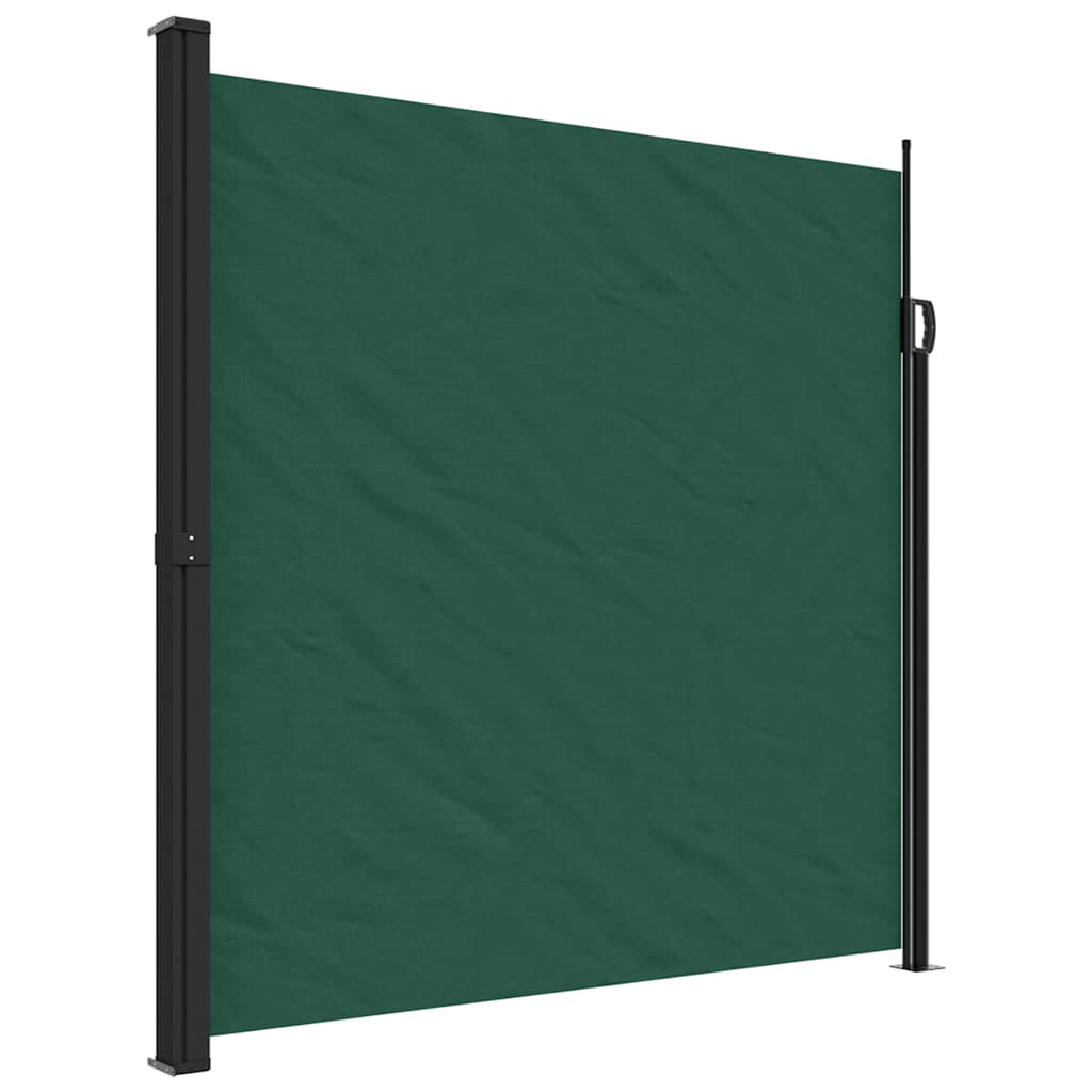Sötétzöld behúzható oldalsó napellenző 200 x 600 cm