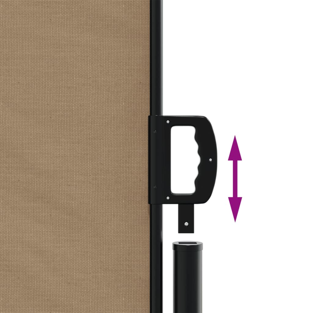 Tópszínű behúzható oldalsó napellenző 120 x 600 cm