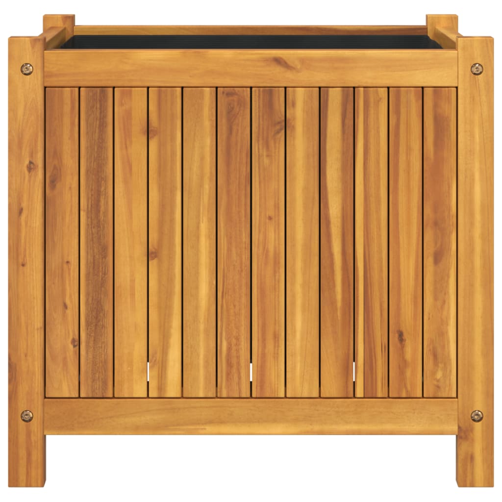 Tömör akácfa kerti virágtartó béléssel 54 x 31 x 50 cm