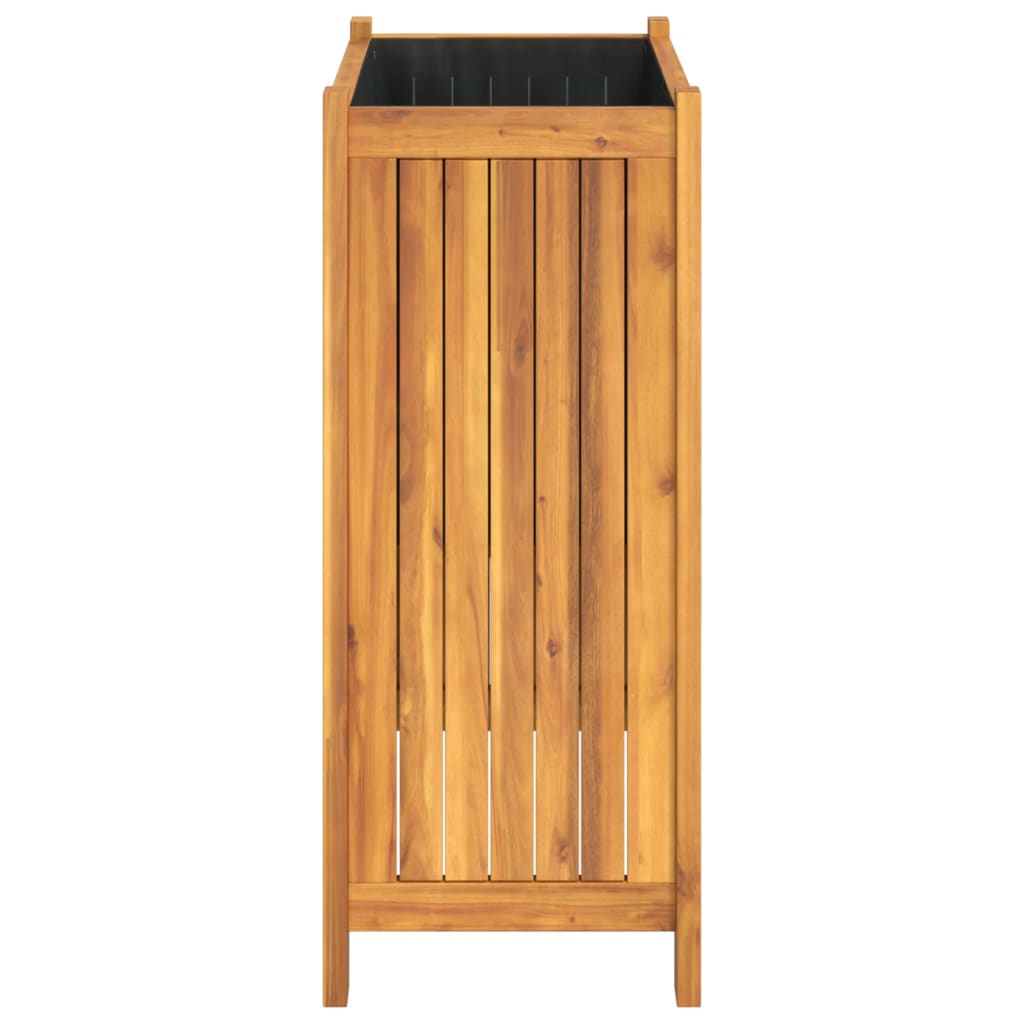 Tömör akácfa kerti virágtartó béléssel 54 x 31 x 75 cm
