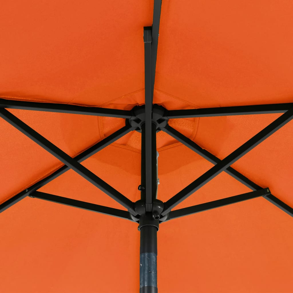 Terrakotta kerti napernyő led-del és acél rúddal 225x225x212 cm