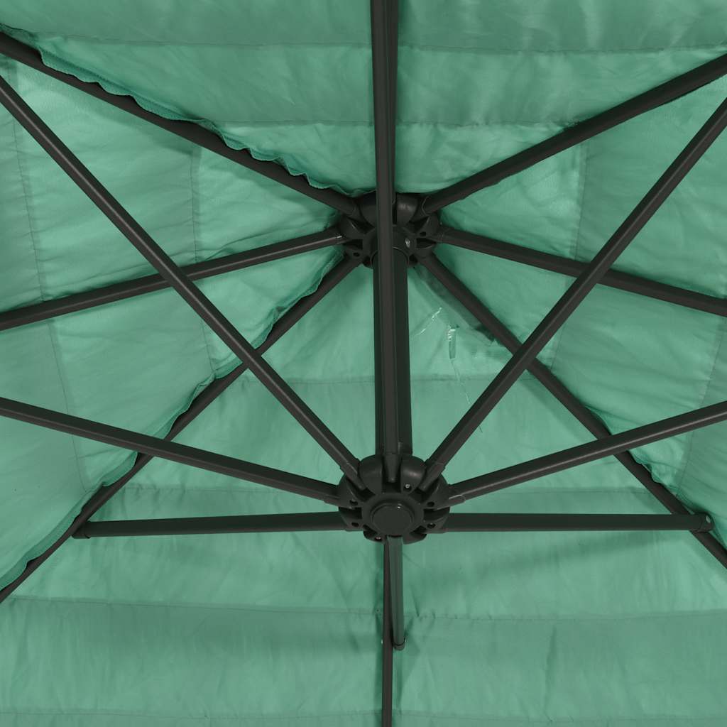 Zöld kerti napernyő acél rúddal 268 x 268 x 226 cm