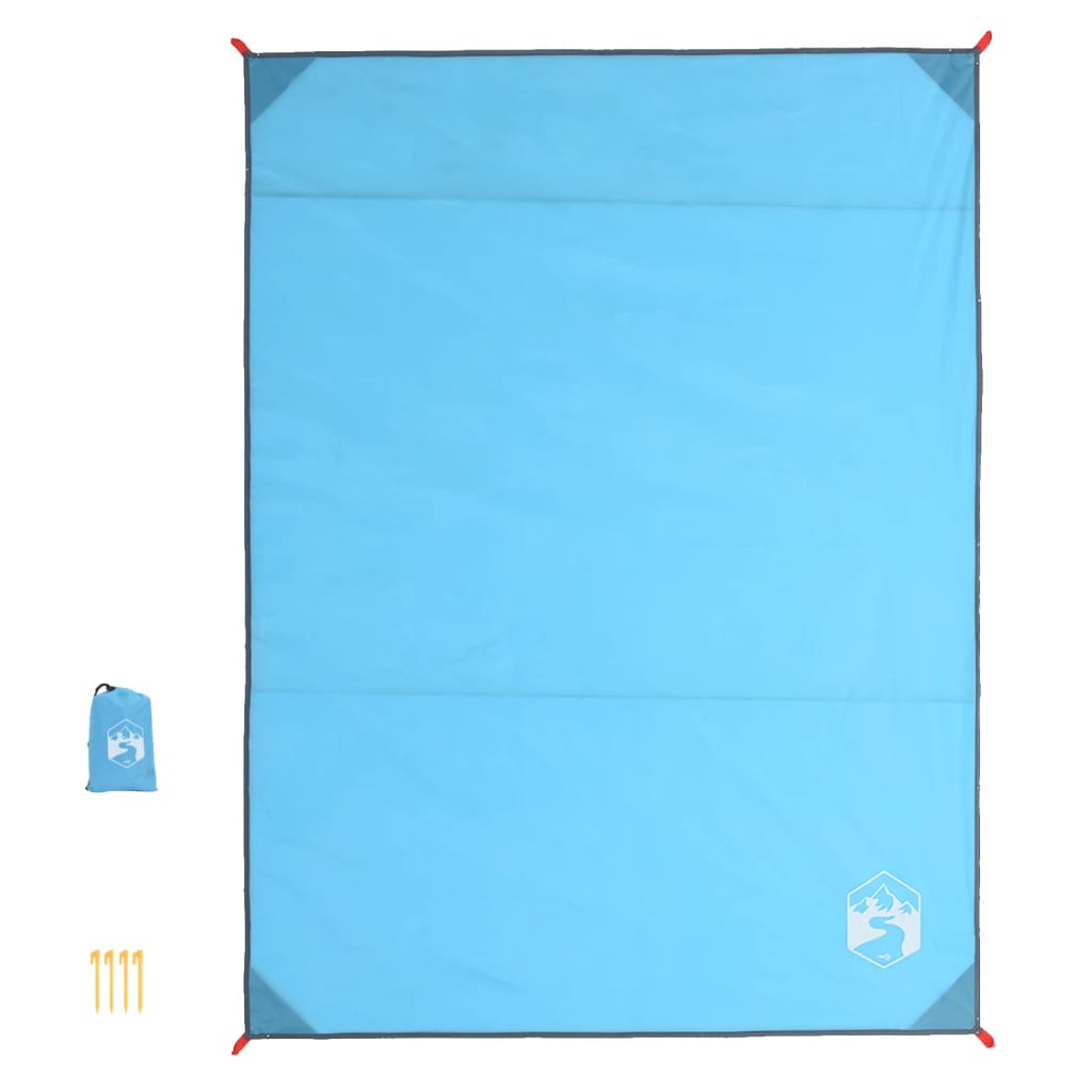 Kék pikniktakaró cövekekkel 205 x 155 cm