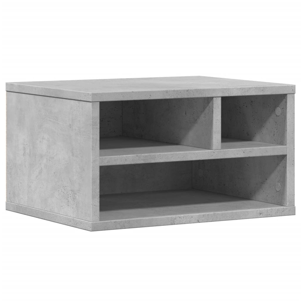 Betonszürke szerelt fa nyomtatóállvány 40 x 32 x 22,5 cm