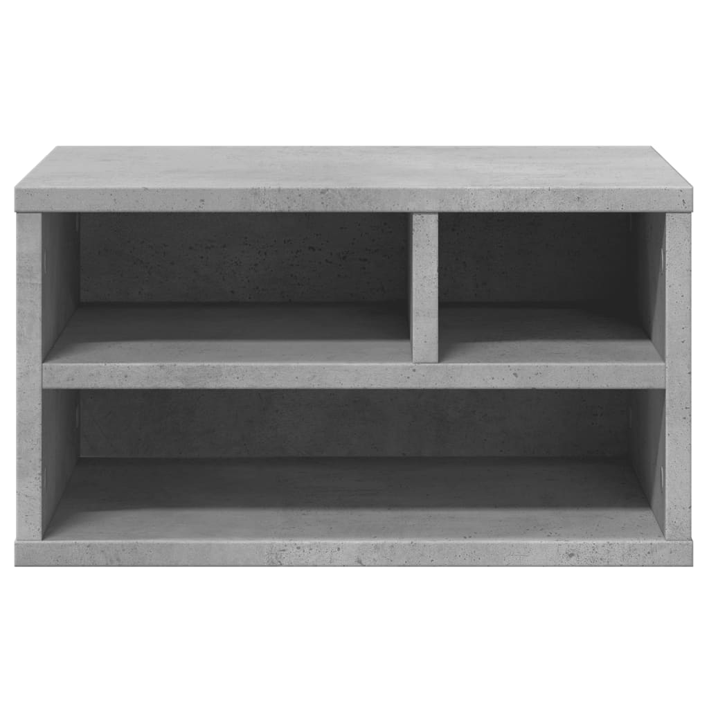 Betonszürke szerelt fa nyomtatóállvány 40 x 32 x 22,5 cm