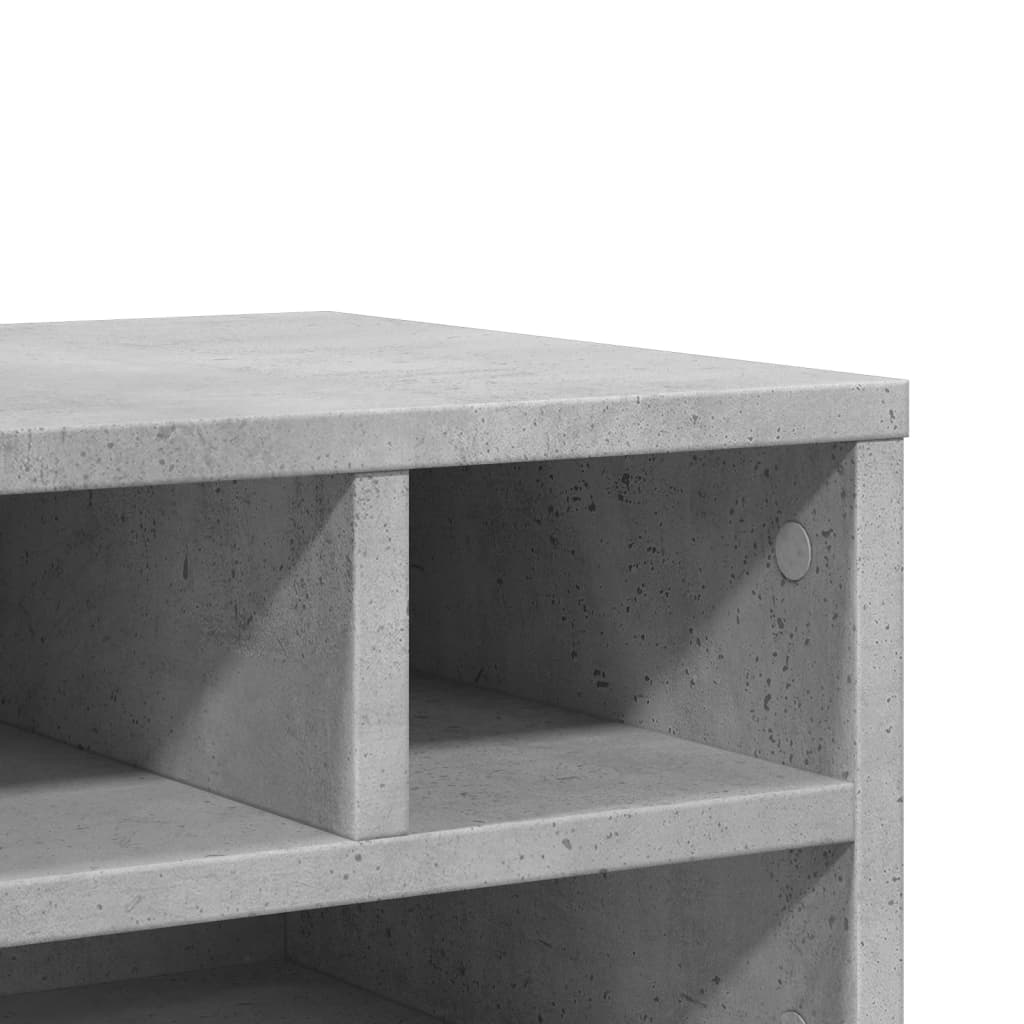Betonszürke szerelt fa nyomtatóállvány 40 x 32 x 22,5 cm