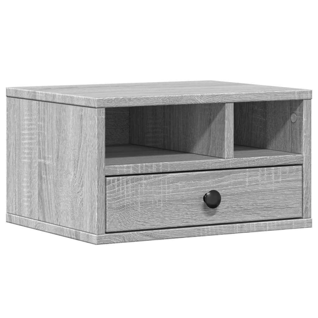 Szürke sonoma színű szerelt fa nyomtatóállvány 40x32x22,5 cm