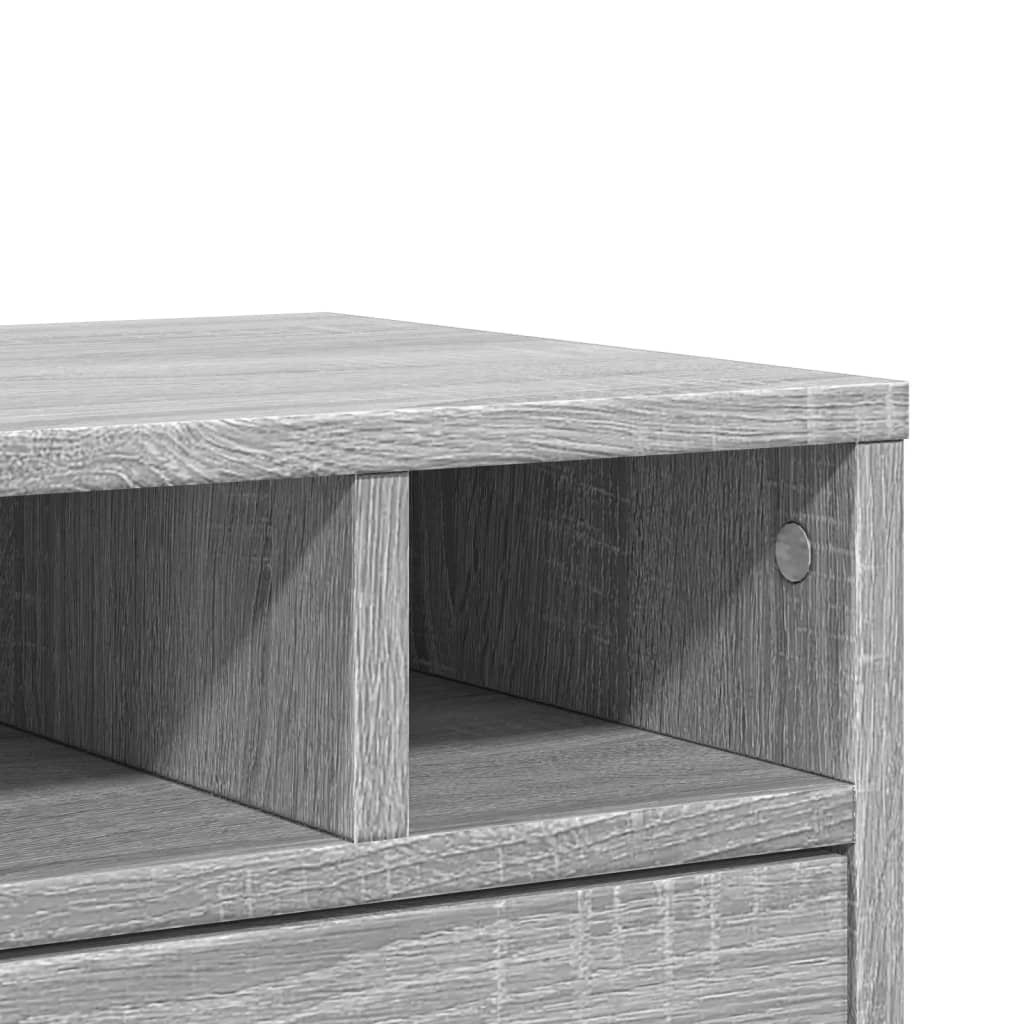 Szürke sonoma színű szerelt fa nyomtatóállvány 40x32x22,5 cm