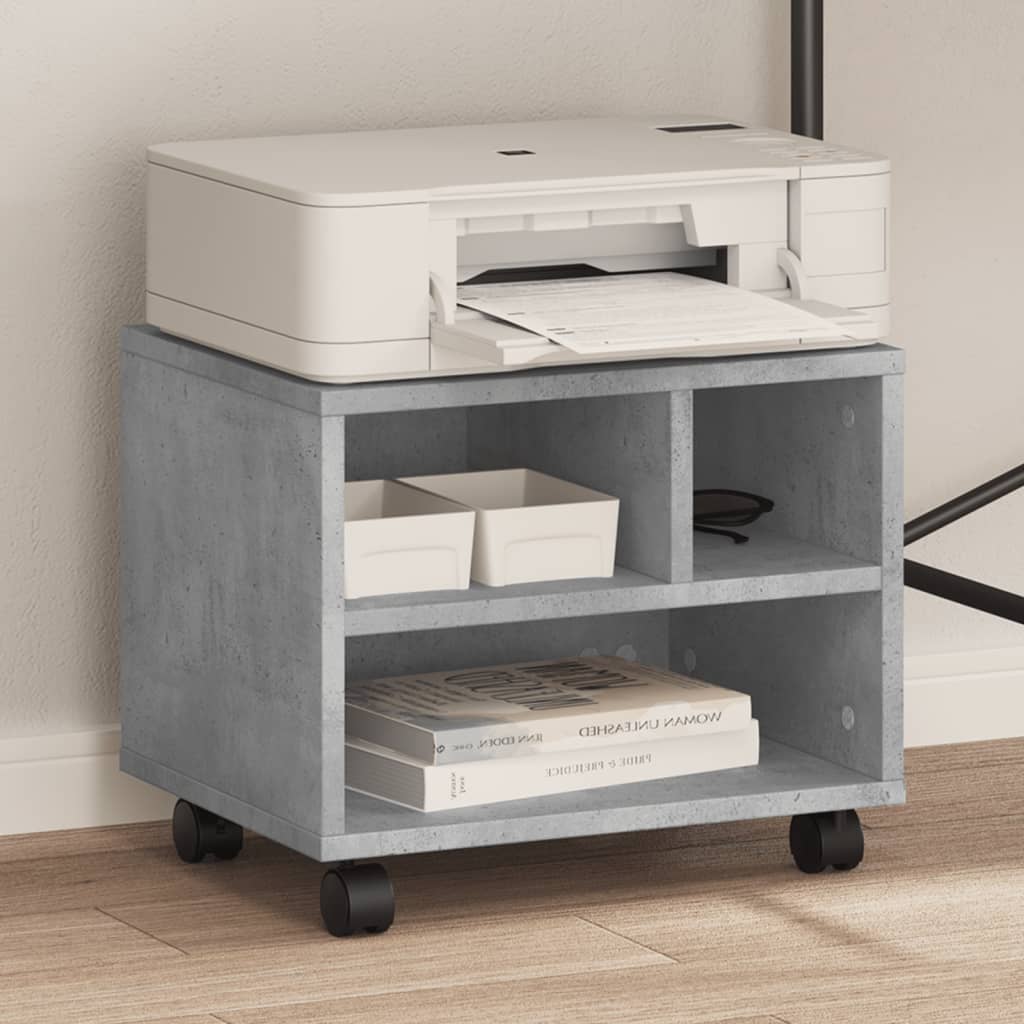 Betonszürke nyomtatóállvány kerekekkel 41 x 32 x 34,5 cm Betonszürke nyomtatóállvány kerekekkel 41 x 32 x 34,5 cm