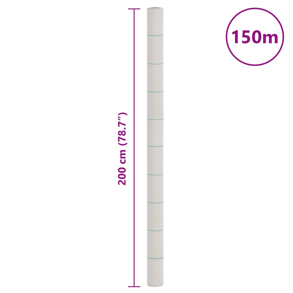 Fehér pp talajtakaró membrán 2x150 m Fehér pp talajtakaró membrán 2x150 m