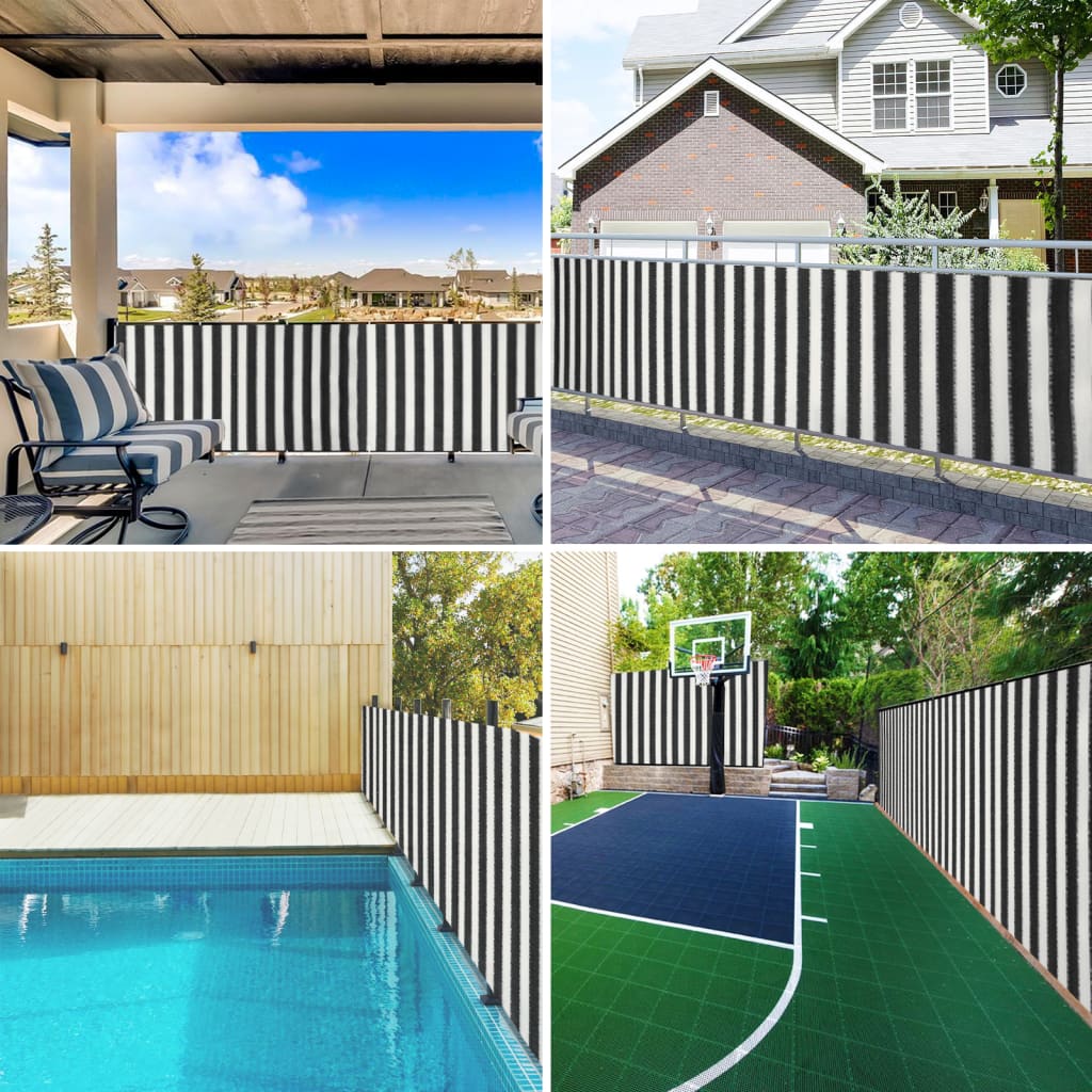 Antracitszürke és fehér hdpe belátásgátló háló 1,8x50m 195 g/m²