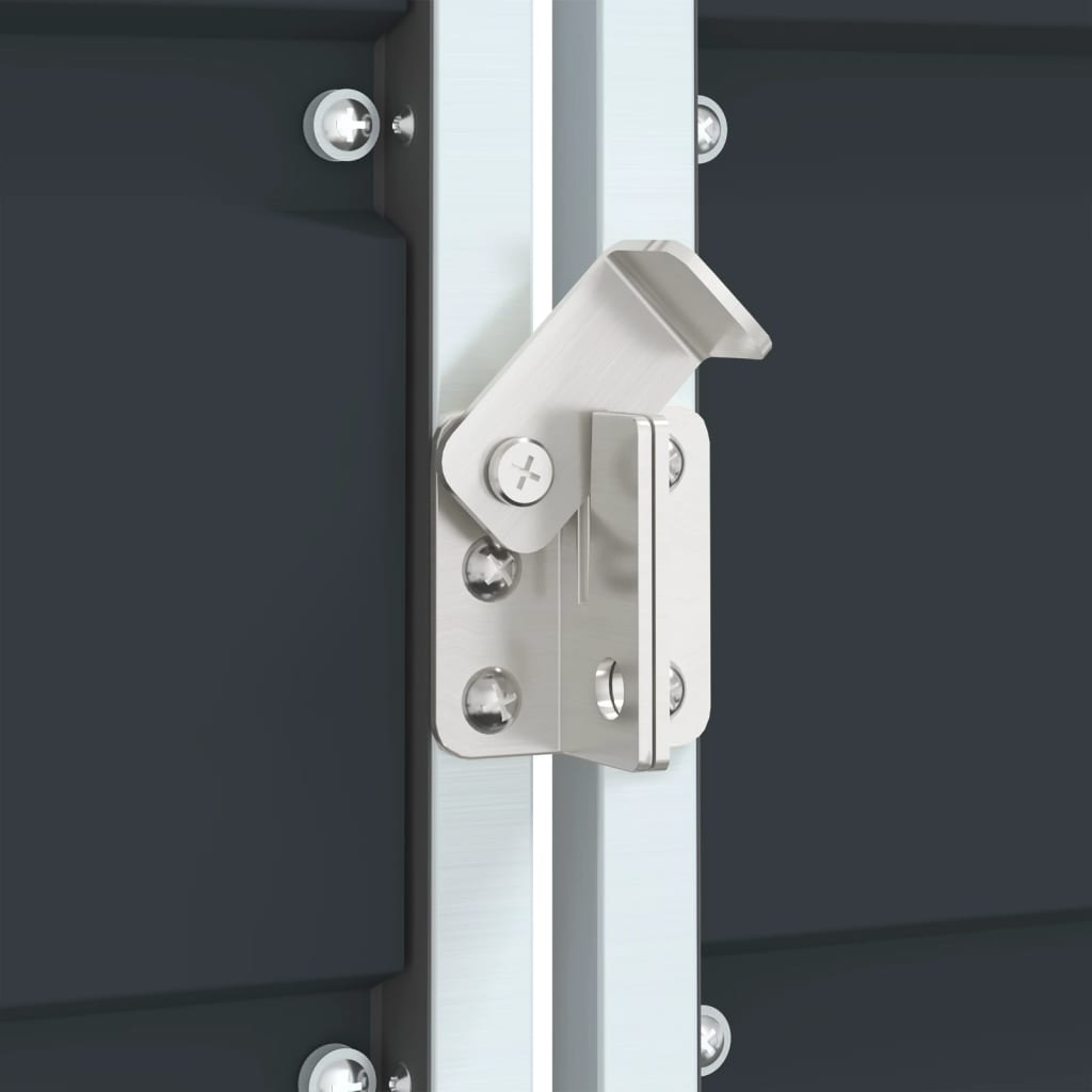 Antracit acél kerekes tároló 3 szemeteskukához 216 x 81 x 115cm