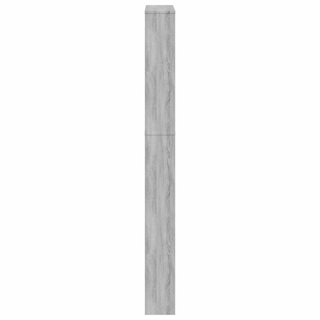 5 szintes szürke sonoma cipőszekrény tükörrel 63x17x169,5 cm
