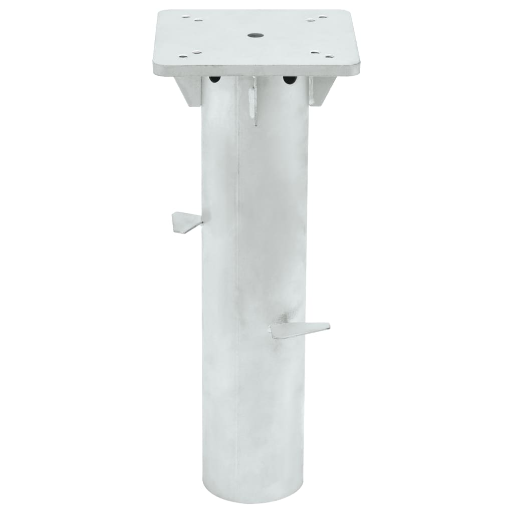 Ezüstszínű acél beépített napernyő talp 16 x 16 x 39,5 cm